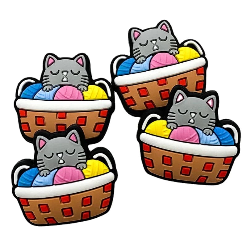 Cuentas focales de silicona para bebé, accesorios de joyería de juguete para recién nacido, Clips de cadena para chupete, sin BPA, gato, 20 piezas