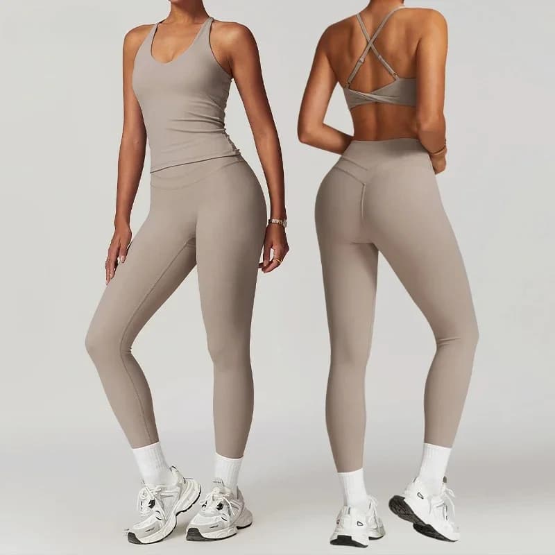 Ropa deportiva de 2 piezas para mujer, conjunto de Yoga, ropa de gimnasio, ropa deportiva, trajes de Yoga, conjunto de Fitness, chándales, Sujetador