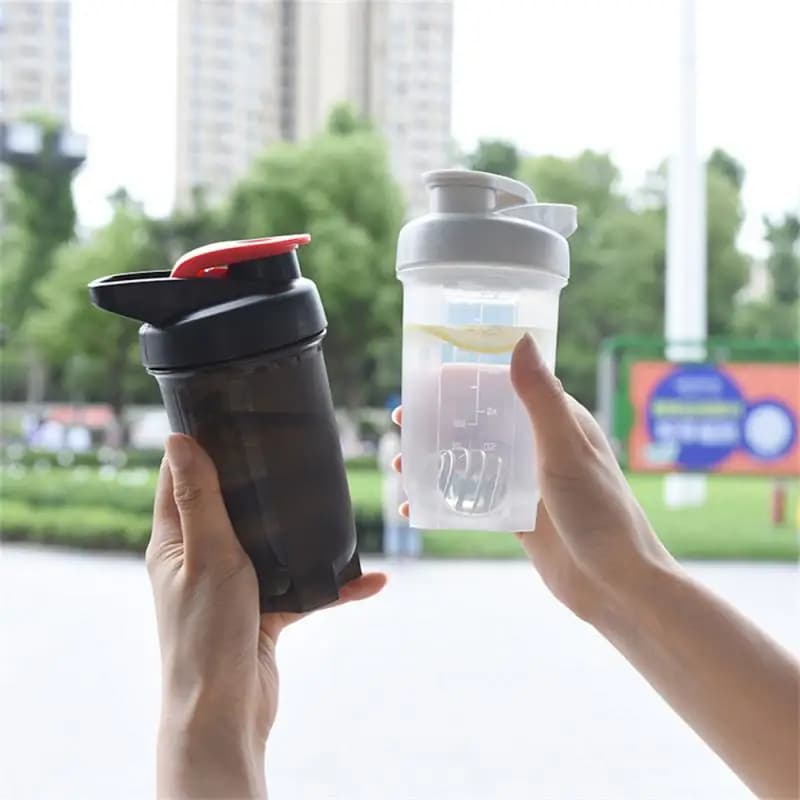 Botella Mezcladora de 300 ml con Bola de Acero Inoxidable, Libre de BPA, a Prueba de Fugas, para Batidos de Proteínas en Polvo, para Gimnasio,