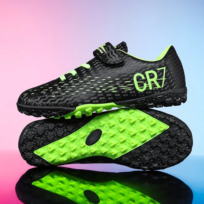 Nuevas botas de fútbol para niños, zapatillas deportivas para exteriores, zapatos de fútbol para niños y niñas, botines de fútbol con gancho y