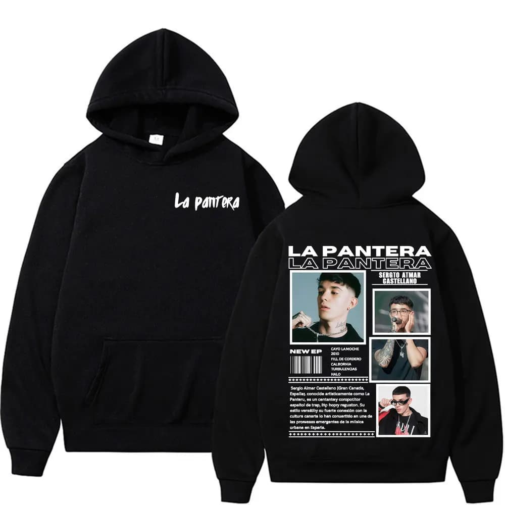 Singer La Pantera Album Tour 2025 Merch sudaderas con capucha para hombre y mujer, sudaderas góticas de Hip Hop a la moda, Sudadera con capucha de