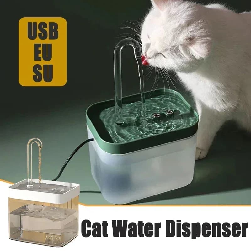 Filtro de fuente de agua para gatos ultrasilencioso de 1,5 l, dispensador de agua automático inteligente para perros y mascotas, bomba de prevención