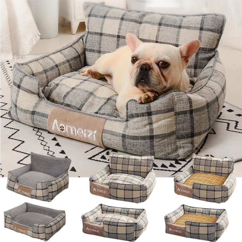 Cojín de sofá lavable para perros y gatos, alfombrilla cálida para mascotas, casa de gato suave extraíble para perros, cama para dormir, perrera