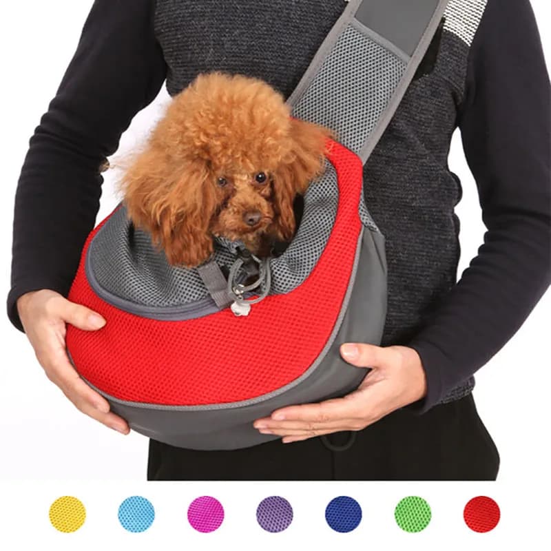 Bolso de hombro de malla Oxford para mascotas, bolsa cómoda de viaje al aire libre, S/L