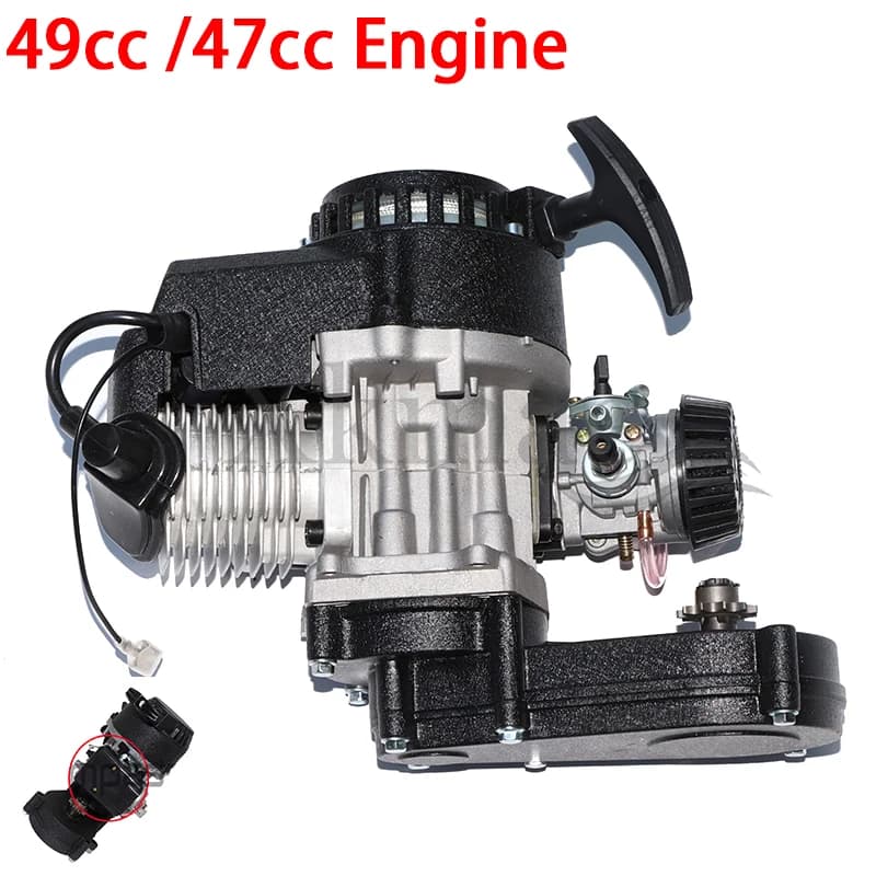 Motor eléctrico de 2 tiempos, arranque de tracción con transmisión para Mini Moto Quad Bike, 49CC/47CC