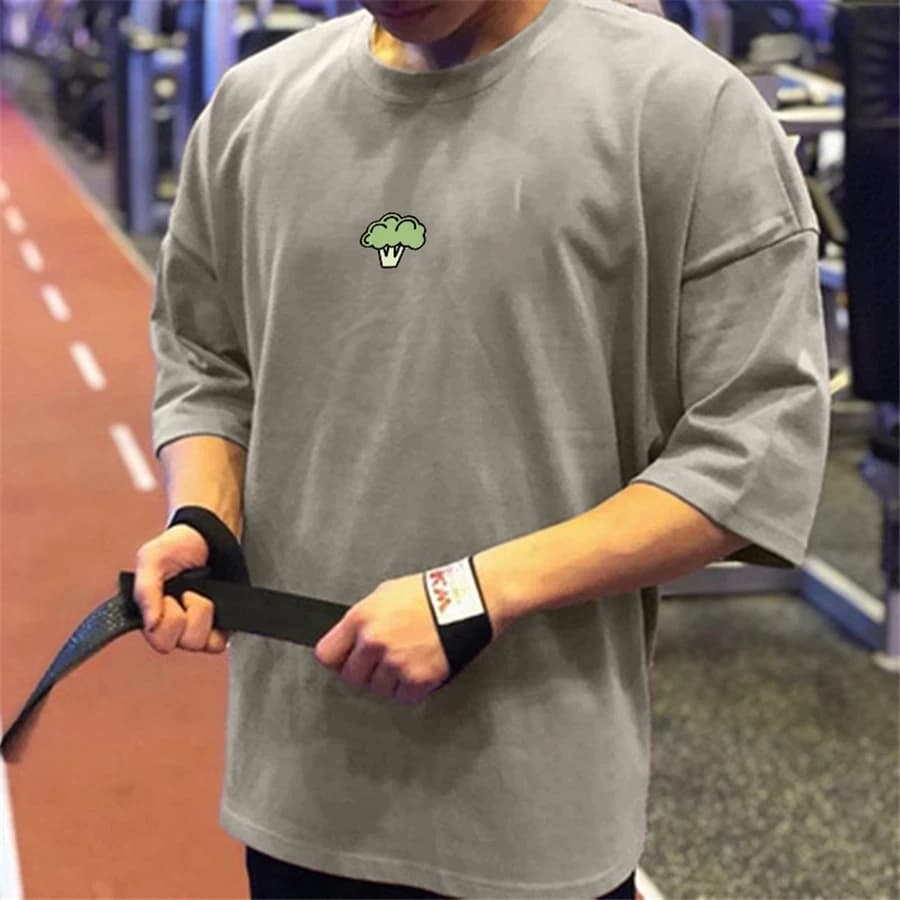 Camiseta de gimnasio de alta calidad para hombre, Camiseta holgada con estampado de culturismo, camisetas de entrenamiento para Fitness, ropa