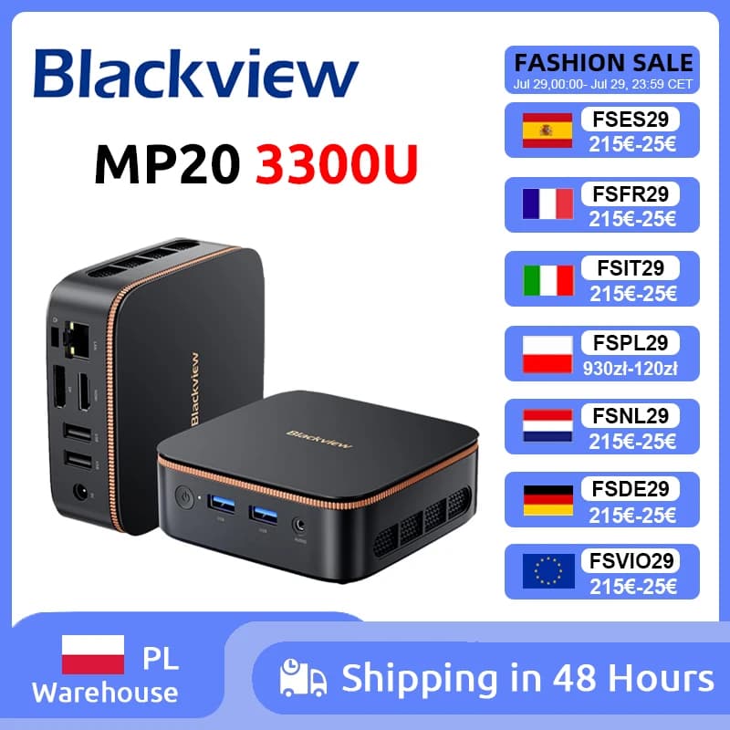[Estreno Mundial] Blackview MP20 NUEVO Mini PC con Windows 11, AMD R3 3300U, 16GB (compatible con hasta 32GB) DDR4, 512GB SSD, 4K UHD