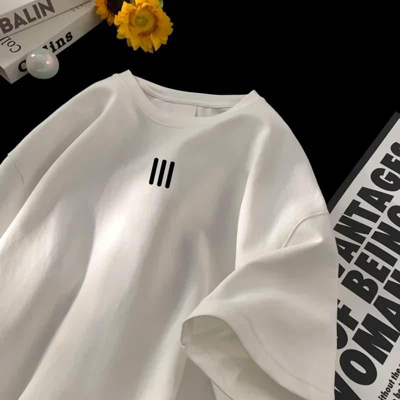 Camisetas de gran tamaño para hombre, Camiseta de algodón para hombre, ropa informal blanca de verano 5XL, camisetas con estampado de moda para