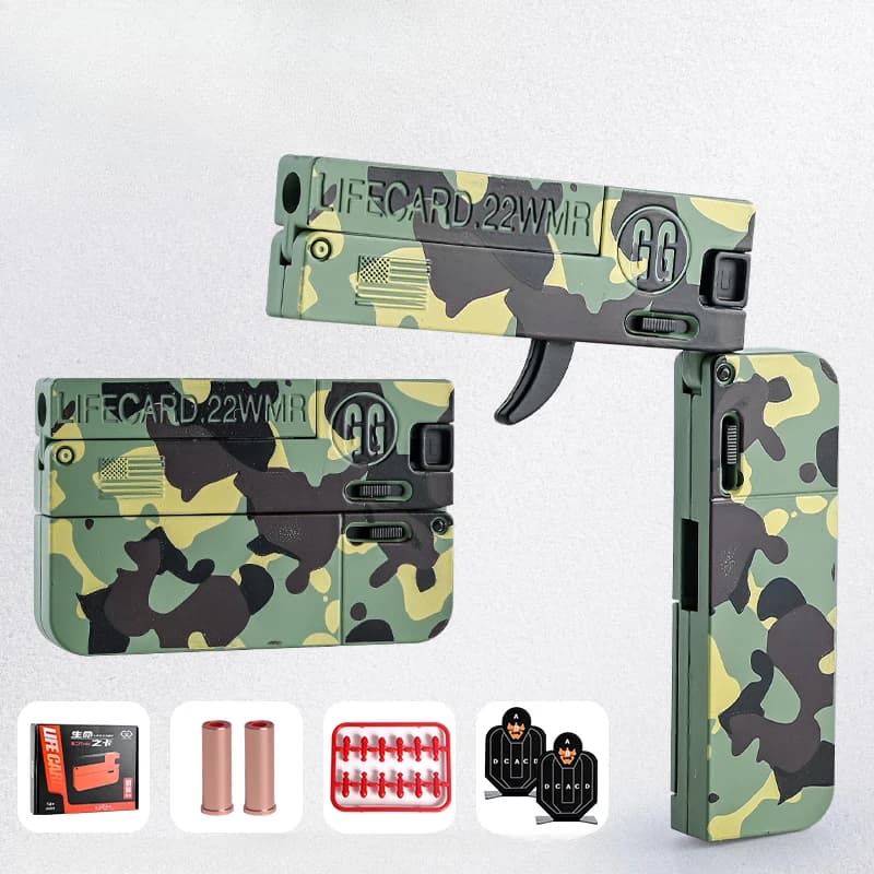 Pistola de juguete plegable de aleación Lifecard 2.0 mejorada, lanzador de balas blandas, modelo de pistola de tiro para adultos, bláster de