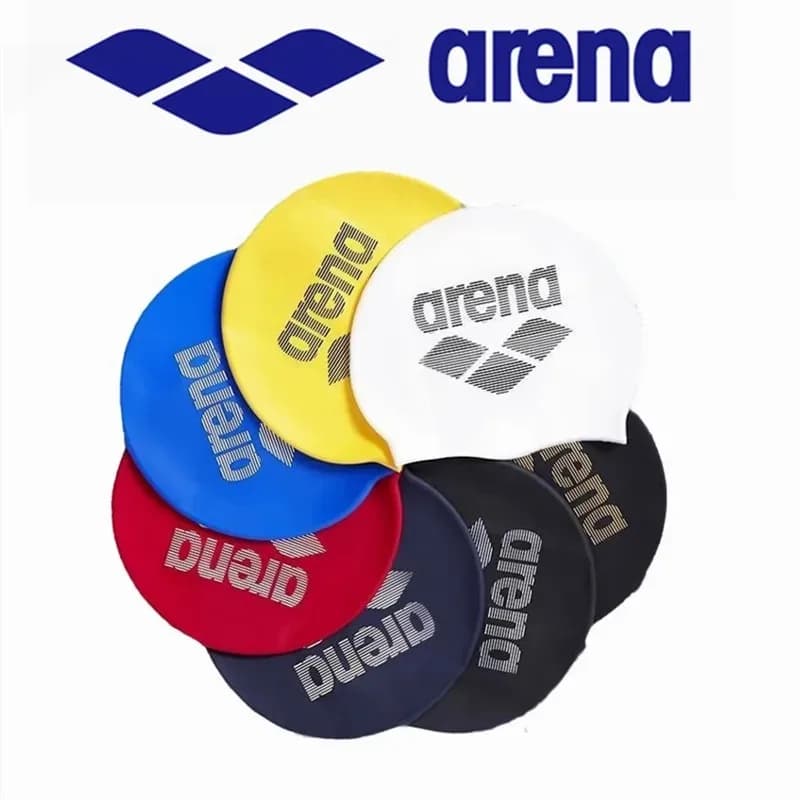 ARNew Gorros de natación impermeables de silicona de alta elasticidad para hombres y mujeres, cómodos y sin restricciones, simples y de moda
