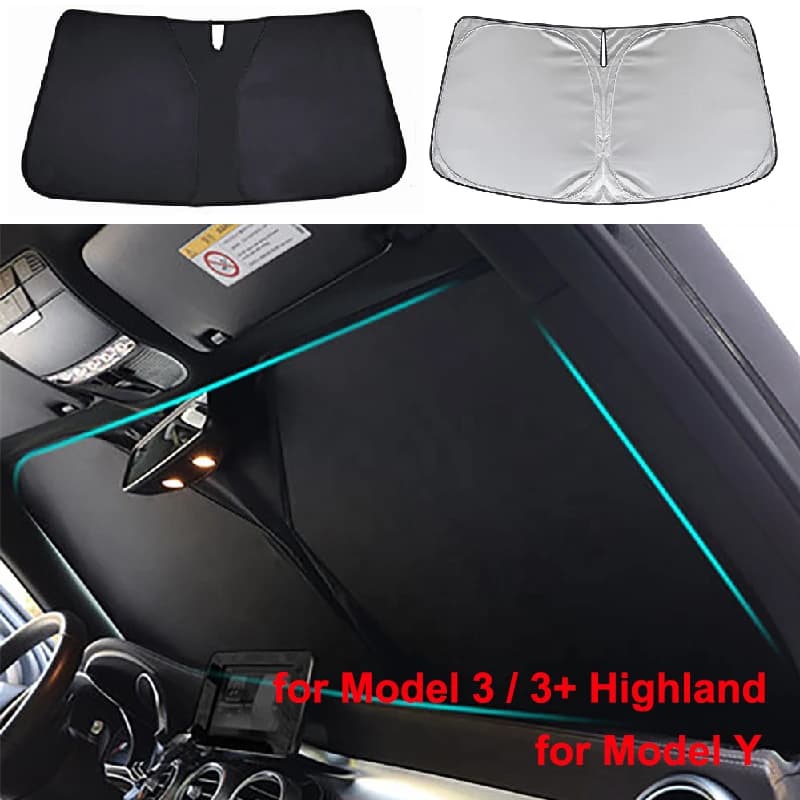 Para Tesla Model 3 Y Juniper Highland 2025-2020, parasol para parabrisas delantero, ventana plegable, cubierta parasol, visera de protección contra