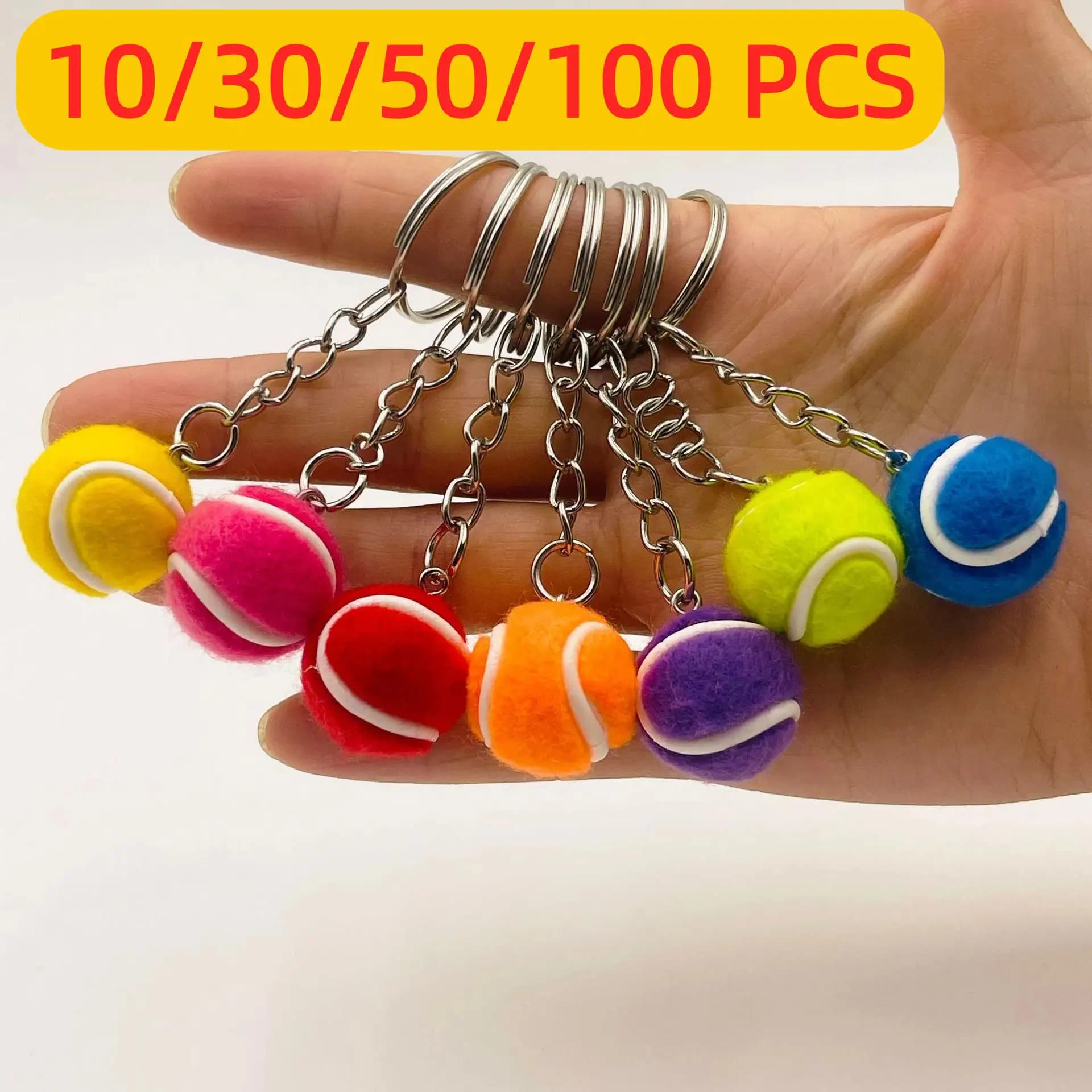 10-100 Uds llavero de tenis bolso encanto llavero de fútbol llavero de saco de pelota llavero de pelota de tenis deportivo llaveros deportivos