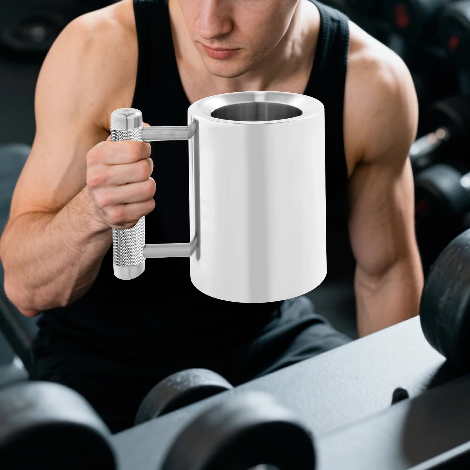 Taza de Metal con Forma de Mancuerna de 300 ml, 8 kg, Resistente, para Fitness, Taza de Agua Creativa con Forma de Mancuerna, Botella Deportiva