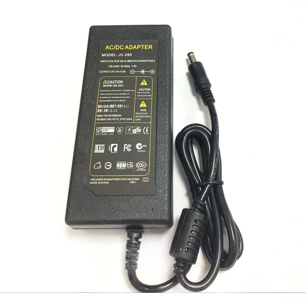 Adaptador de fuente de alimentación de 12V, 4A, 5A, 6A, 8A, cargador, UE, AU, Reino Unido, EE. UU., entrada de 110V, 220V, salida, transformador de