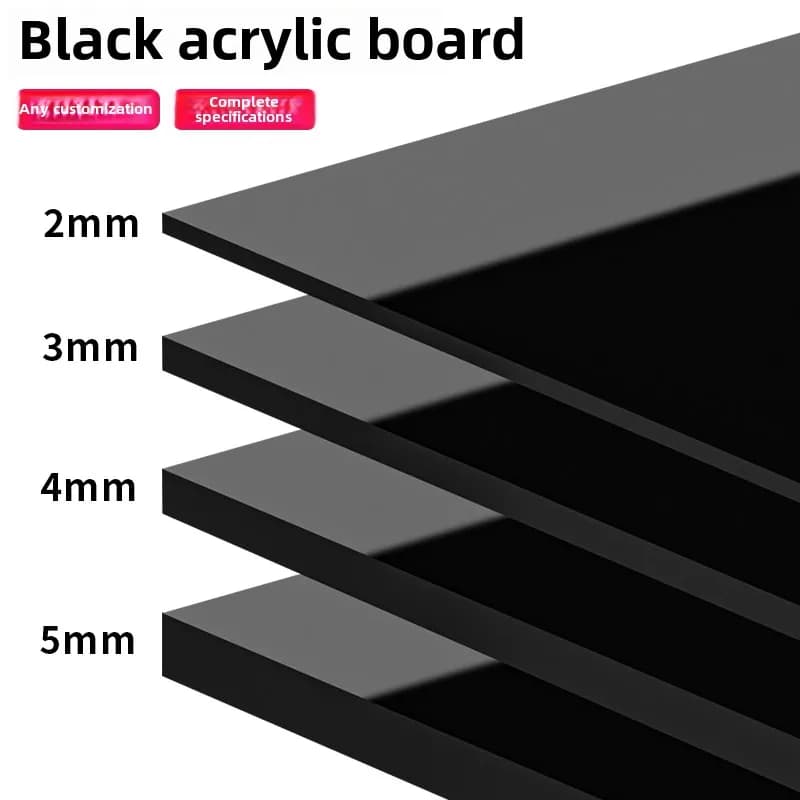 Lámina de Acrílico Negra Espejo, Placa de Metacrilato Reflectante, Personalizable para Proyectos de Manualidades, Letreros, Números de Mesa