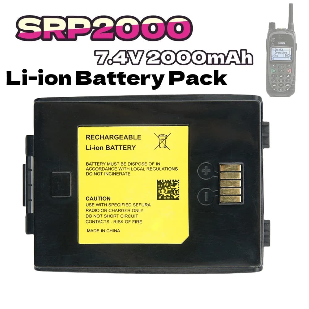 Nueva batería recargable de iones de litio de 2000mAh y 7,4 V para radios bidireccionales Sepura SRP3900 SRP3000 SRP3500 SRP3800 SRP2000 SRC3300