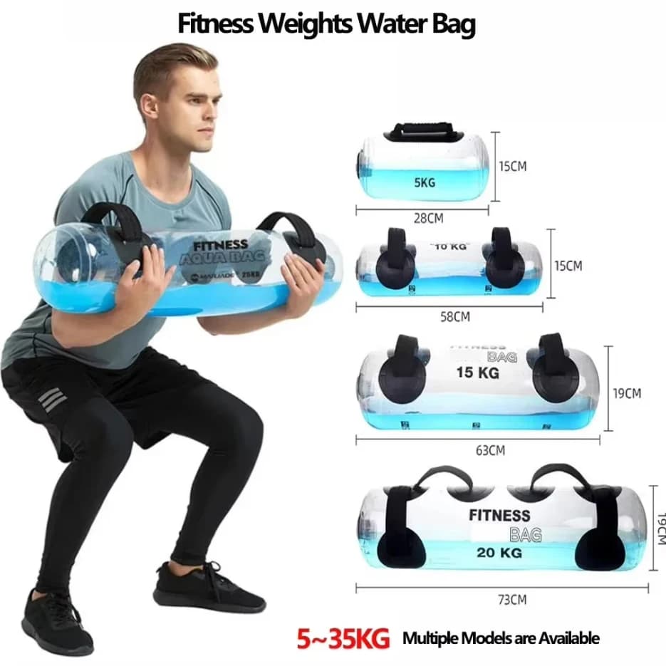 Bolsa de agua para Fitness de 5 ~ 35 KG, paquete de energía de llenado de agua, bolsa de arena para Croissant para Fitness en cuclillas, bolsa de