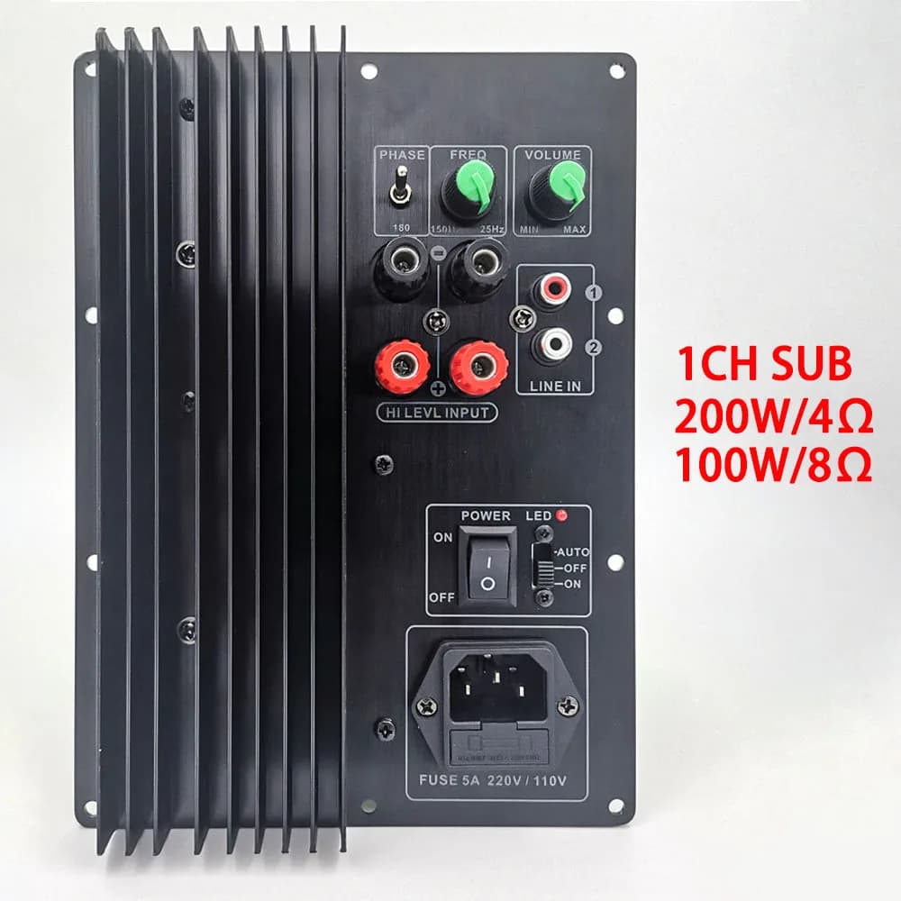 Placa amplificadora de potencia Digital para subwoofer pesado, 110-220V, 200W, 100W, 5,1 y 7,1, placa amplificadora de potencia activa Pure Bass1CH
