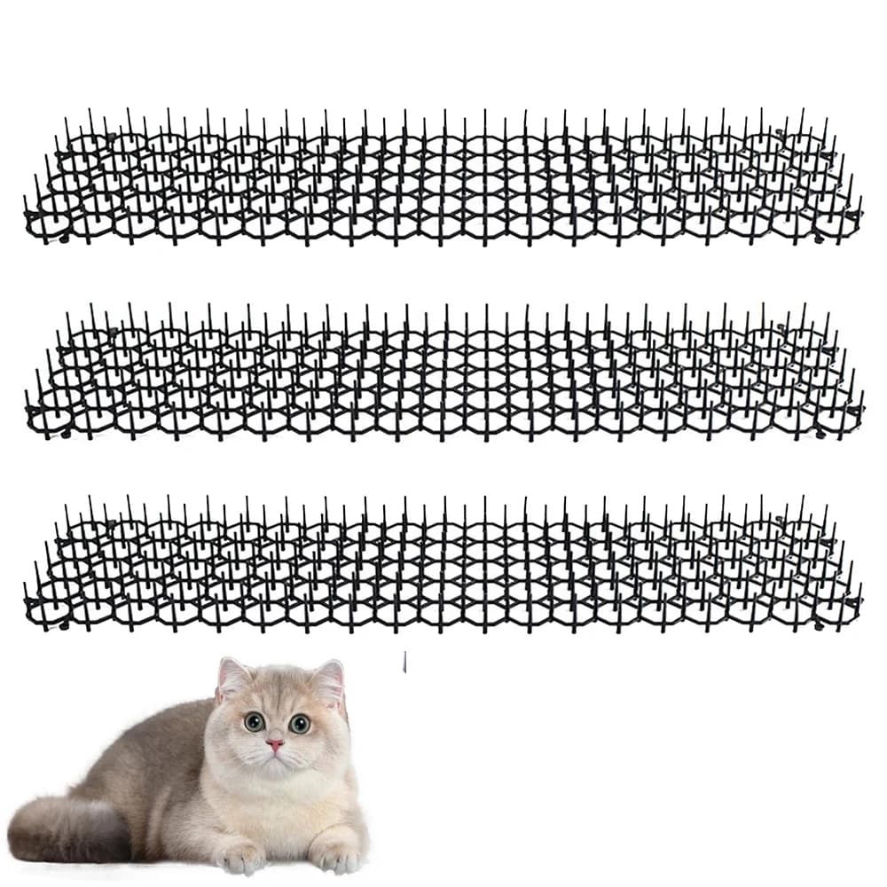 1 unidad de tapete de púas anti-gatos y perros para jardín, artículos para exteriores, vallas, tapete de púas de plástico, púas para paredes de