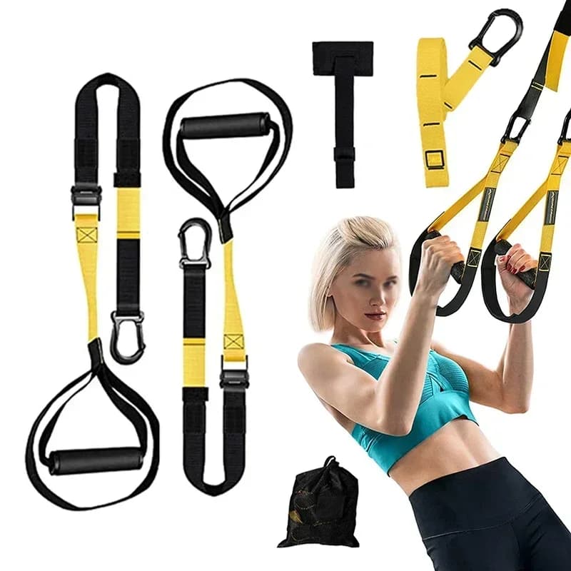 Nuevo 1 Juego de correa de entrenamiento de suspensión, entrenador de suspensión eléctrica para Fitness, correa de Yoga, montaje en pared, tensor