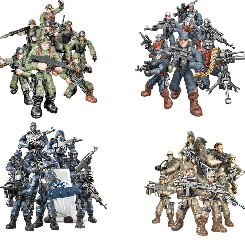Soldados del Ejército de la Guerra Mundial, Soldados SAWT, Fuerzas Especiales, Modelo DIY ​ Bloques de Construcción, Ladrillos, Juguetes para