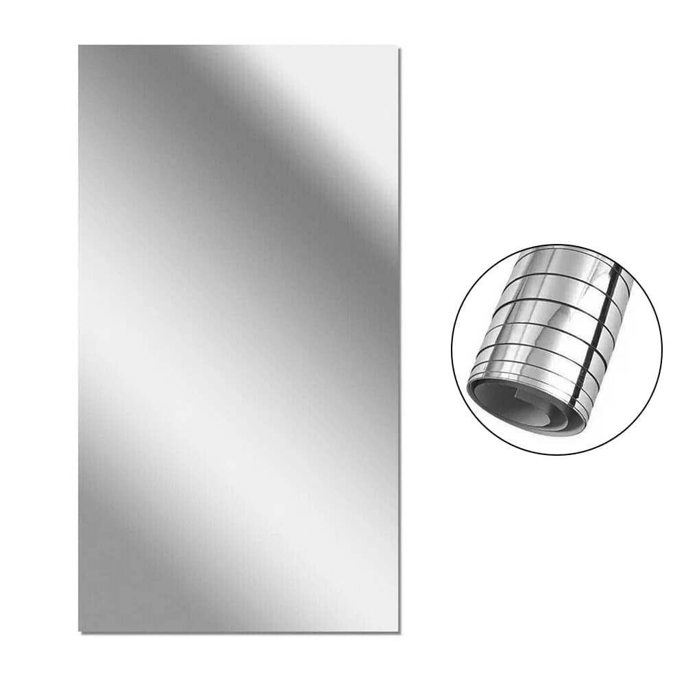 Lámina de espejo autoadhesiva, lámina de espejo de pared, decoración de lámina de espejo, 200x60 Cm, pegatina de vidrio autoadhesiva de privacidad