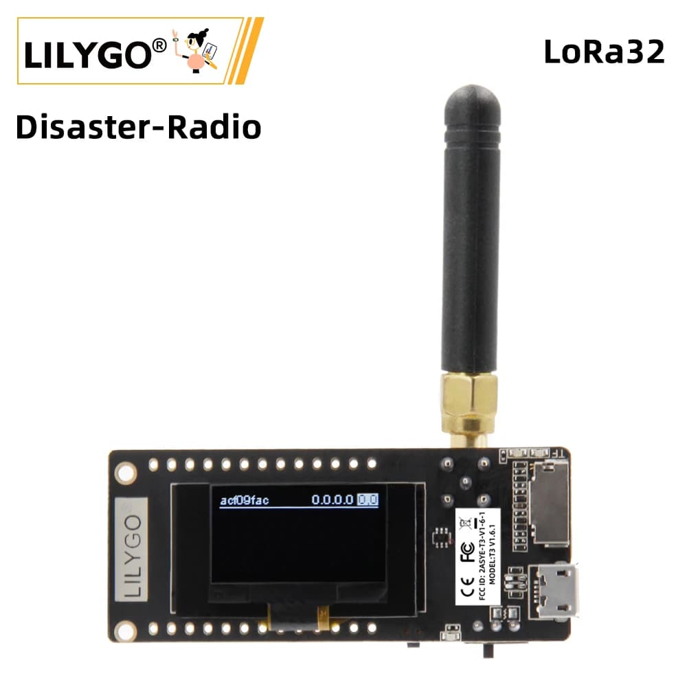 LILYGO® Disaster-Radio LoRa V2.1_1.6.1 ESP32 433/868/915Mhz WIFI, módulo inalámbrico Bluetooth, placa de desarrollo SD OLED de 0,96 pulgadas