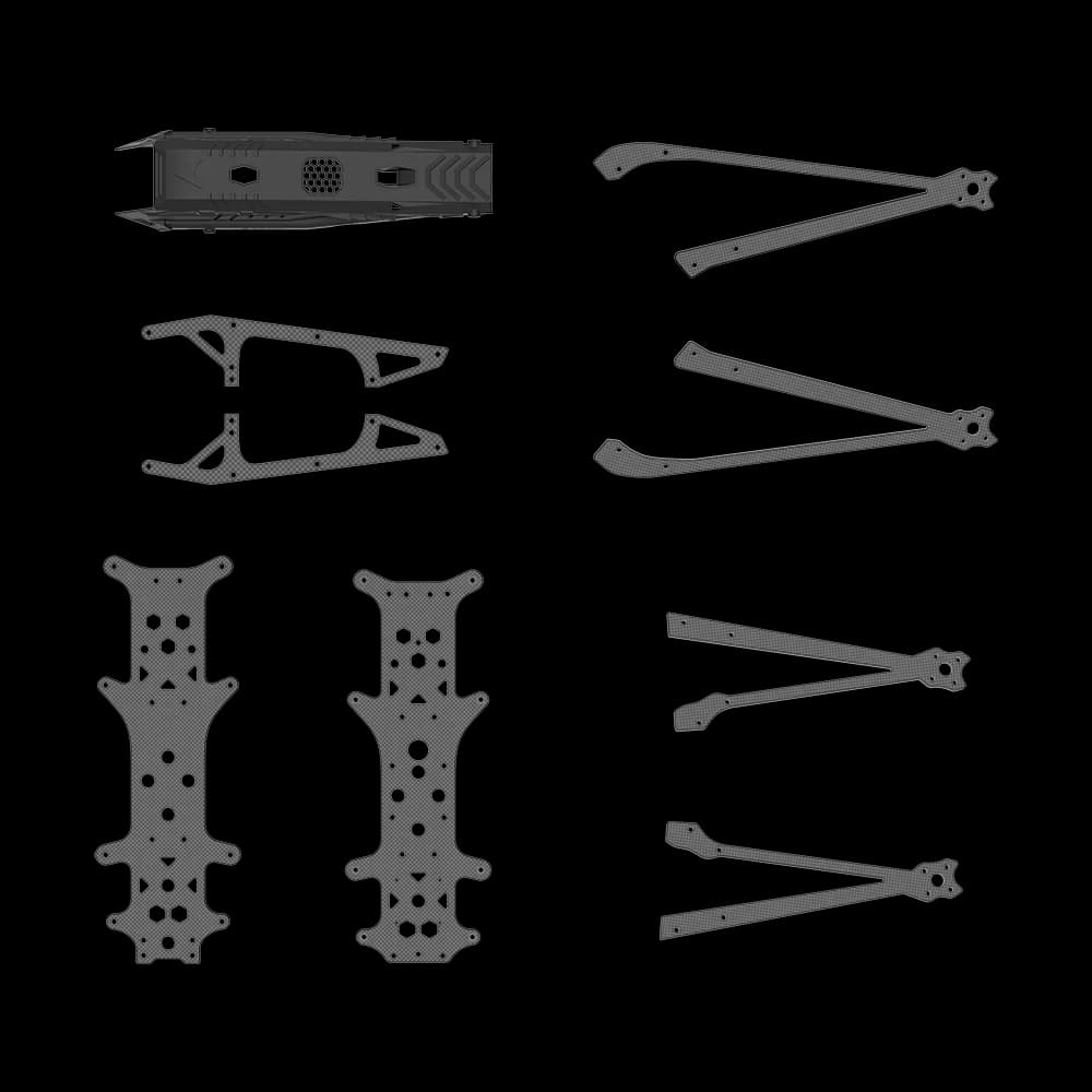 Helion 10 piezas de repuesto FPV para placa media/toldo/placa inferior/brazos/paneles laterales/placa lateral de cámara CNC/piezas de TPU/placa V1.1