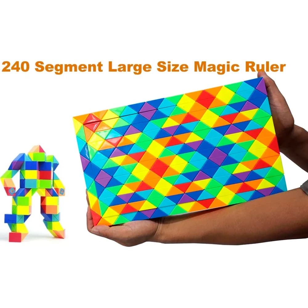 Rompecabezas 3D grande, Cubo mágico de regla de serpiente, 84-240 segmentos, juguetes Fidget, Cubo Transformable, juguetes educativos para niños