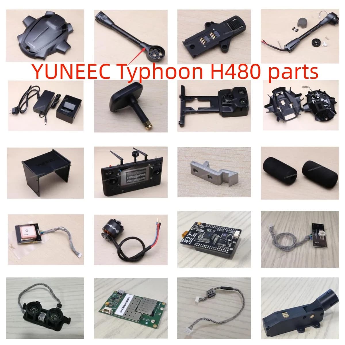 YUNEEC Typhoon H480 FPV Drone recambios de cuadrirrotor RC palas de brazo de motor trípode soporte de tren de aterrizaje carcasa de cuerpo módulo
