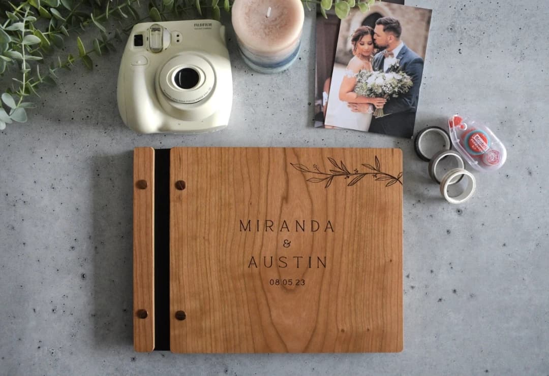 Libro de invitados personalizado para boda, álbum de fotos de madera, álbum de fotos personalizado