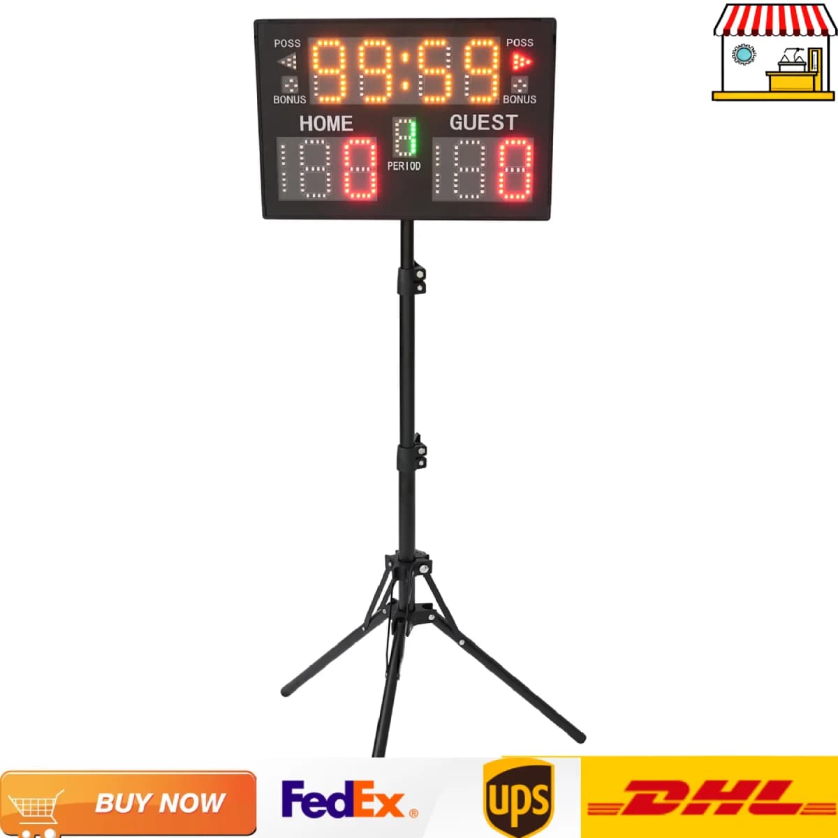 Marcador con temporizador de carrera digital LED independiente con trípode 110-147 cm/43,3-57,8 pulgadas Control remoto de altura ajustable