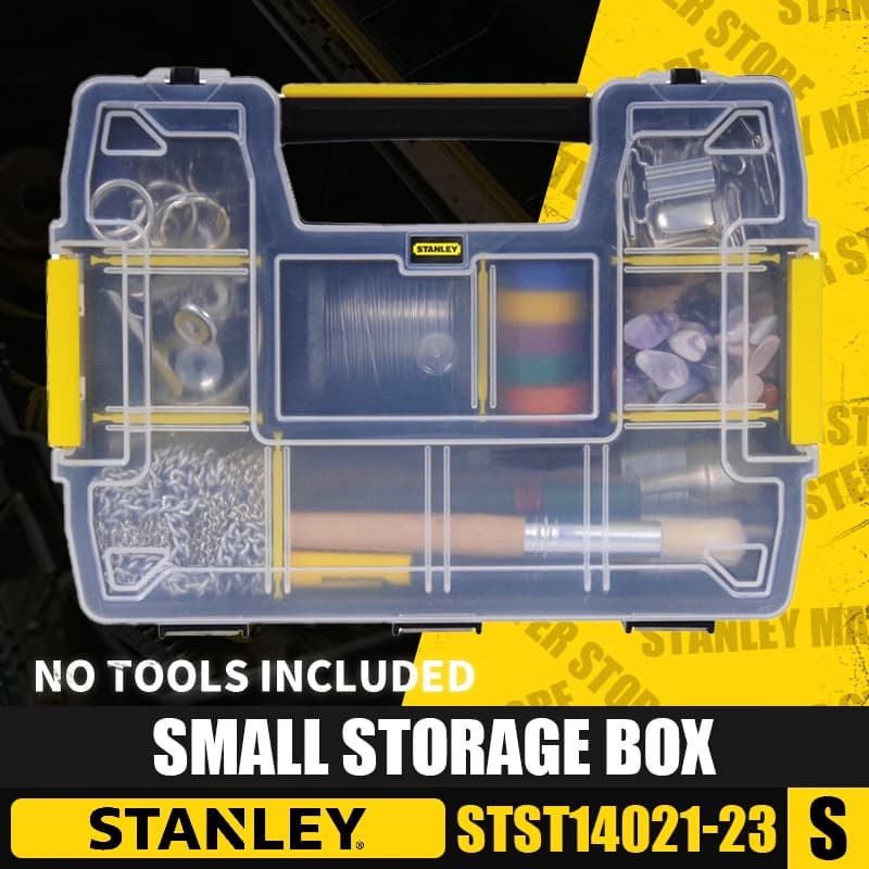 STANLEY-caja de almacenamiento pequeña de plástico para el hogar, STST14021-23/STST14022-23, piezas transparentes