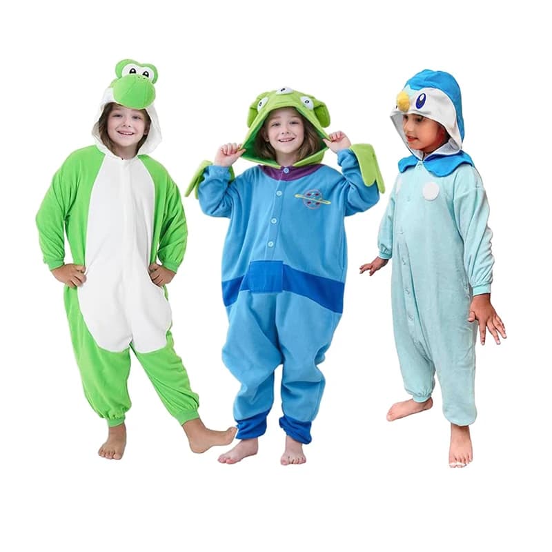 Monos de bebé Kigurumi para niños, pijamas de dibujos animados, disfraz de Cosplay de animales, trajes de Navidad para Halloween, ropa de casa para