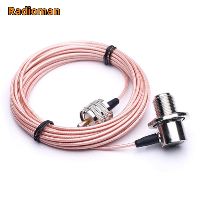 UHF hembra ángulo recto a largo Uhf PL259 macho RG316 para antena de Radio móvil de coche 1 3 5 10m Cable accesorios de Walkie Talkie