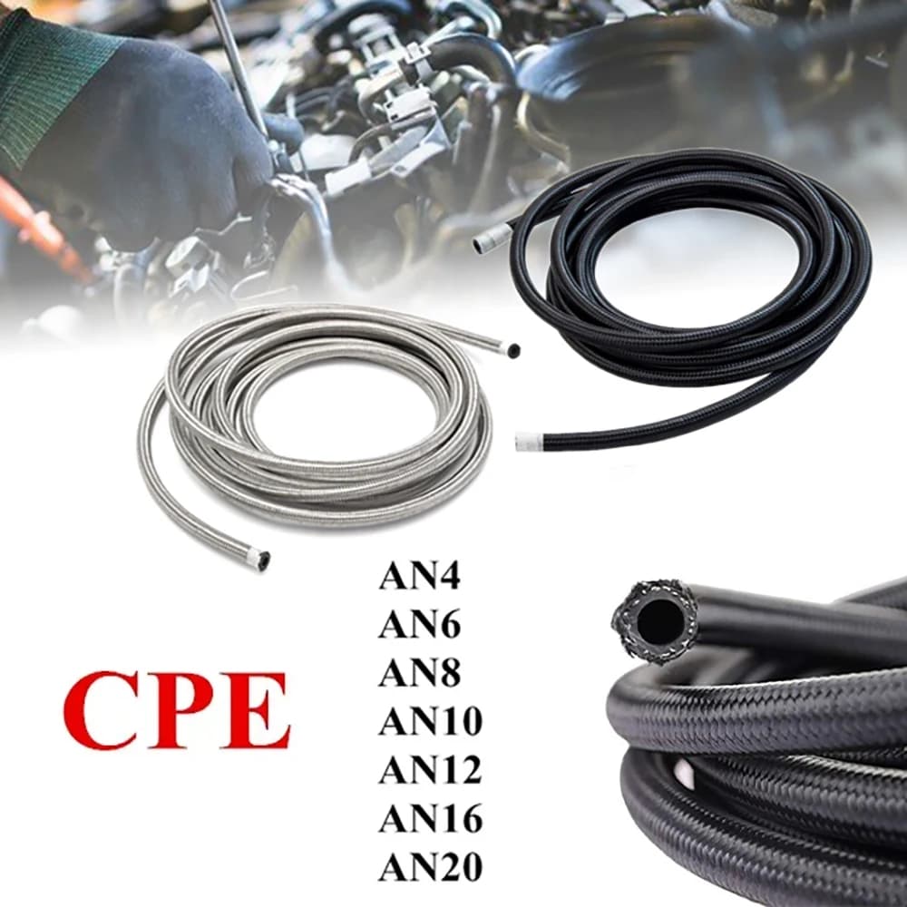 AN4 AN6 AN8 AN10 AN12 AN16 AN20 manguera Universal de combustible para coche línea de Gas y aceite manguera de freno de radiador trenzada de acero de