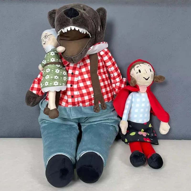 Muñeco de Peluche de Caperucita Roja y la Loba, Juguete de Peluche de Animal de Dibujos Animados, Regalo para Niña, Niño, Papá, Mamá, para