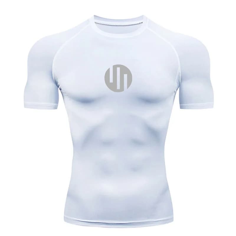 Camiseta para hombre, camiseta de compresión para Fitness, camiseta de manga corta de secado rápido para gimnasio, ropa deportiva transpirable