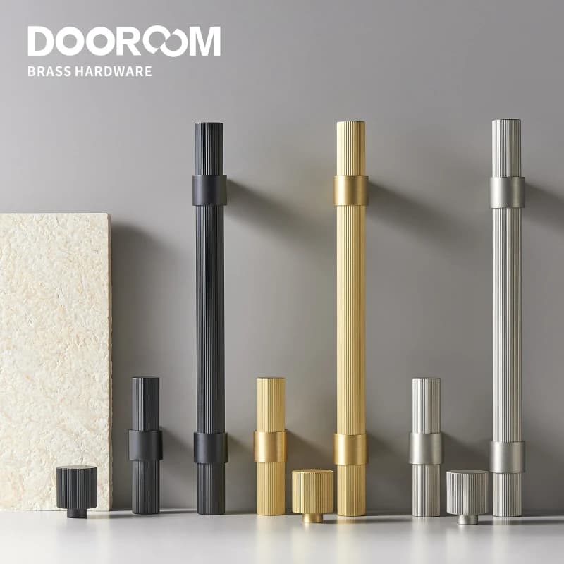 Dooroom-tiradores de latón para muebles, pomos modernos a rayas para armario, vestidor, caja de zapatos, cajón, barra en T