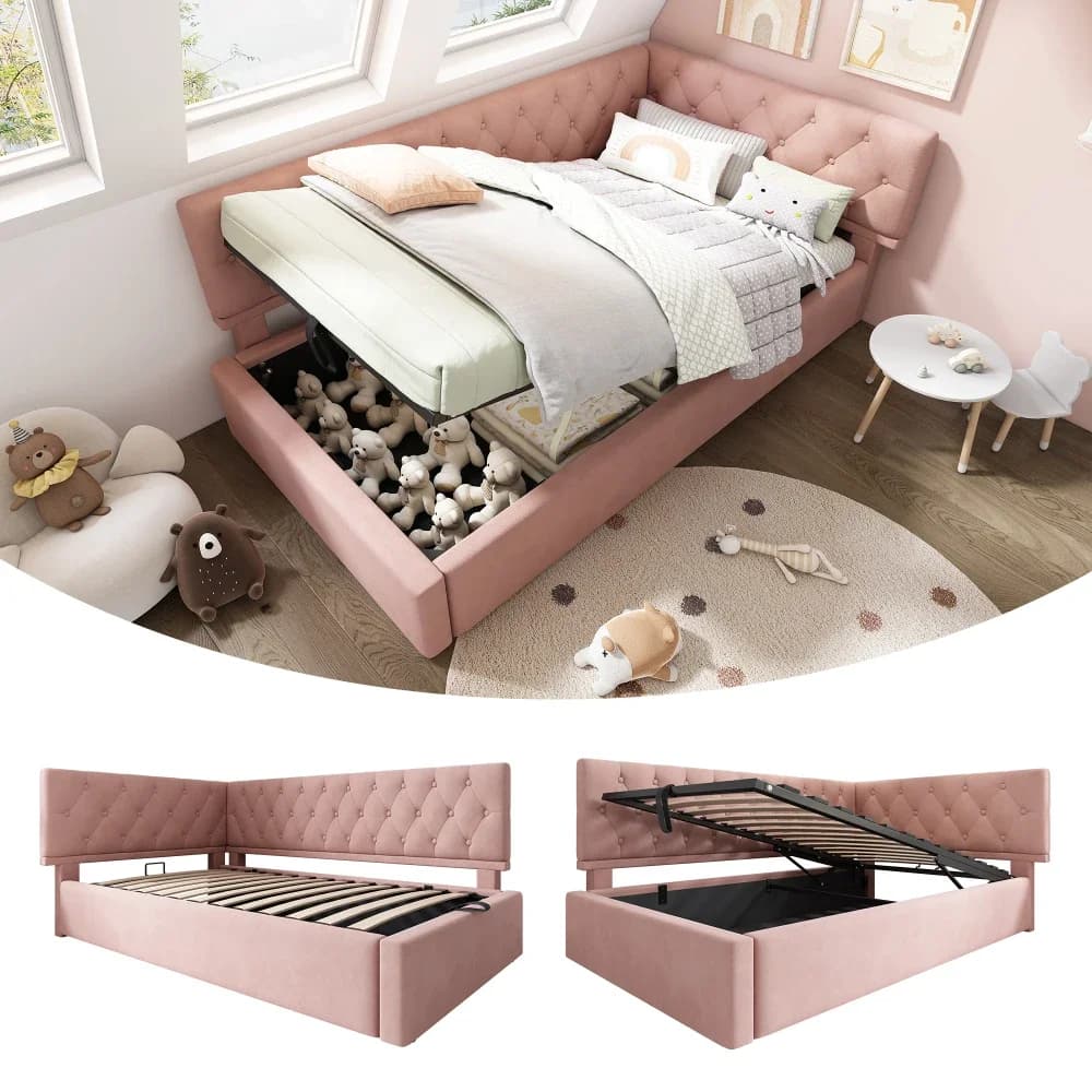 Sofá cama tapizado 90x190cm, sofá cama con almacenamiento hidráulico, cama para niños, estructura de cama juvenil con parrilla de pizarra de