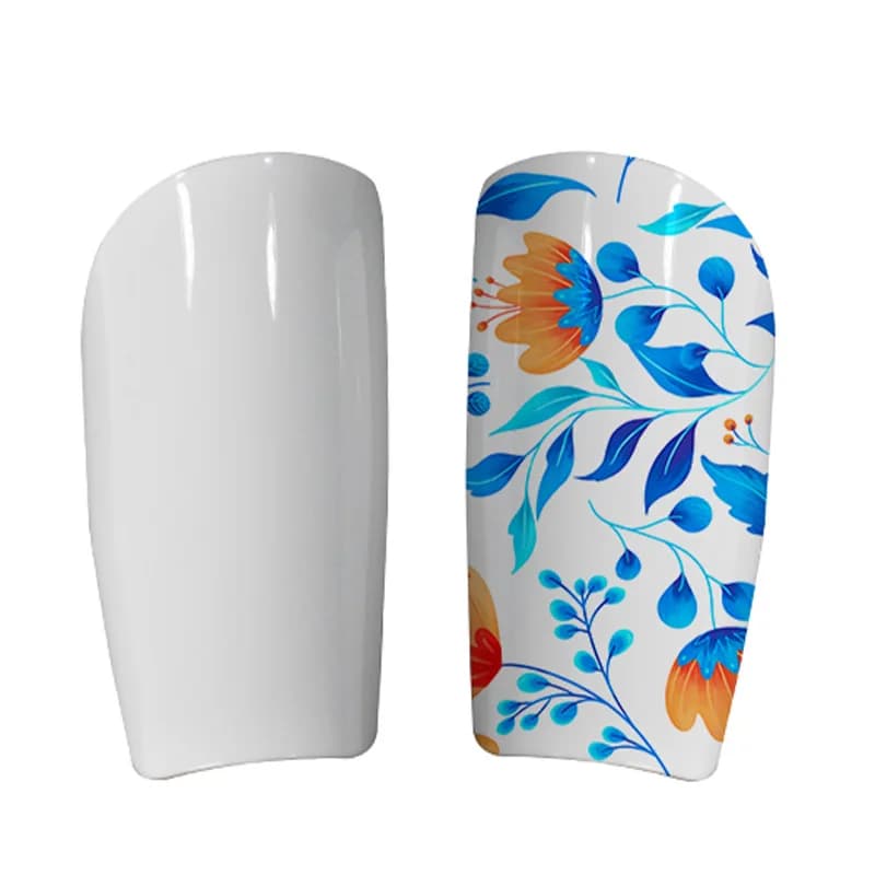 Espinilleras en blanco para sublimación, protector de pantorrilla, almohadillas para piernas para jugar al fútbol, transferencia por máquina de