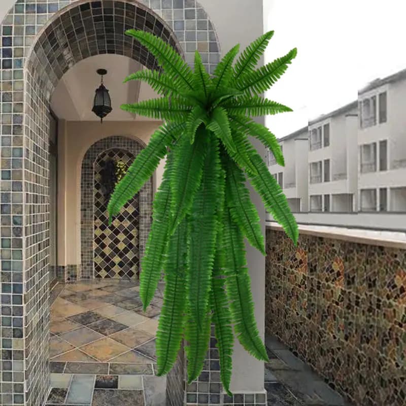 Plantas para colgar en la pared de 73-115cm, hoja persa Artificial, vid, hojas de helecho falsas, planta de seda, hiedra verde de pared para