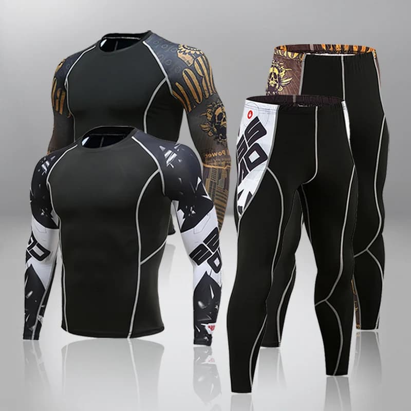 Nuevos conjuntos de ropa interior térmica para hombre, traje deportivo de compresión, ropa interior térmica de secado rápido para el sudor,