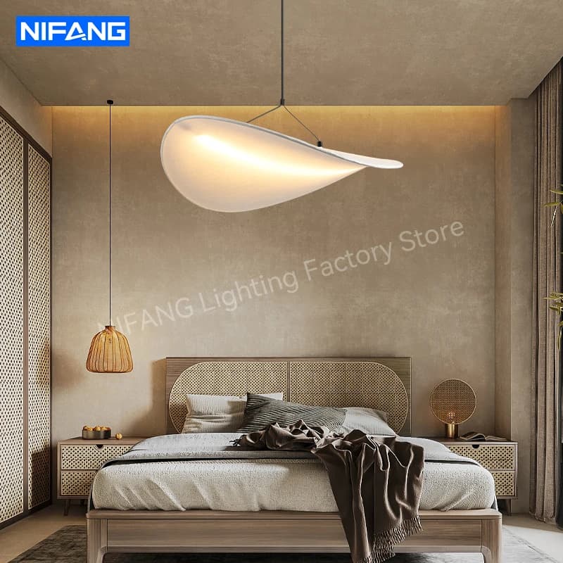 Lámpara colgante LED de seda de estilo toscano, candelabro artístico de techo para sala de estar, decoración del hogar, luz colgante moderna,