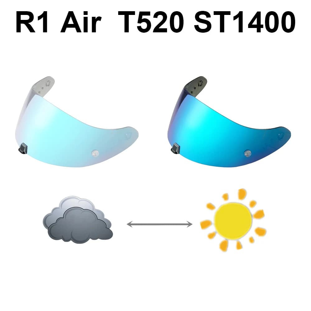 Visera fotocromática R1 para SCORPION EXO R1 Air R1 EVO T520 ST1400, lente de casco, protector facial de repuesto, protector solar con revestimiento
