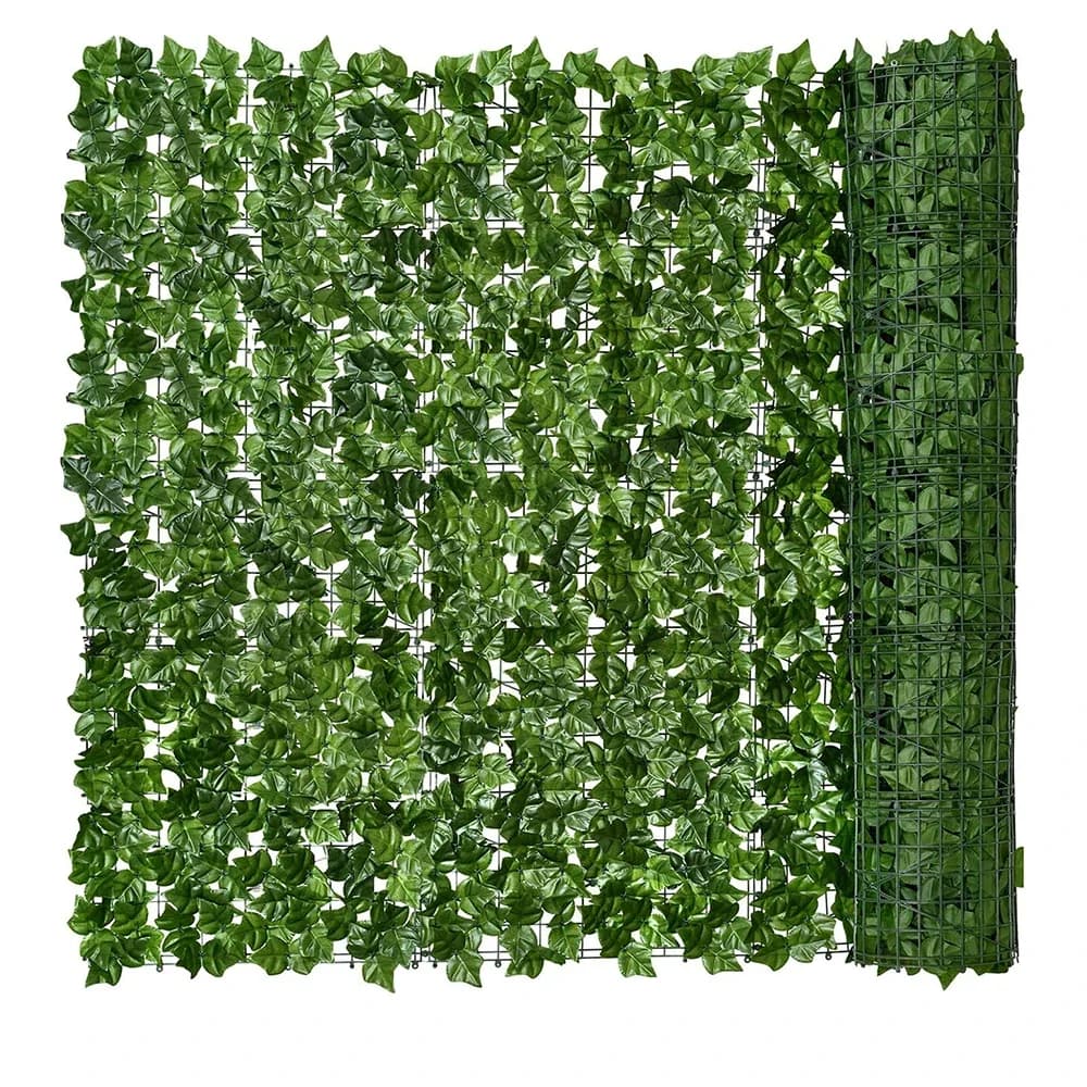 Paneles de valla de seto de hiedra Artificial de 300cm, pantalla de valla de privacidad de hojas de plantas falsas verdes para decoración de jardín
