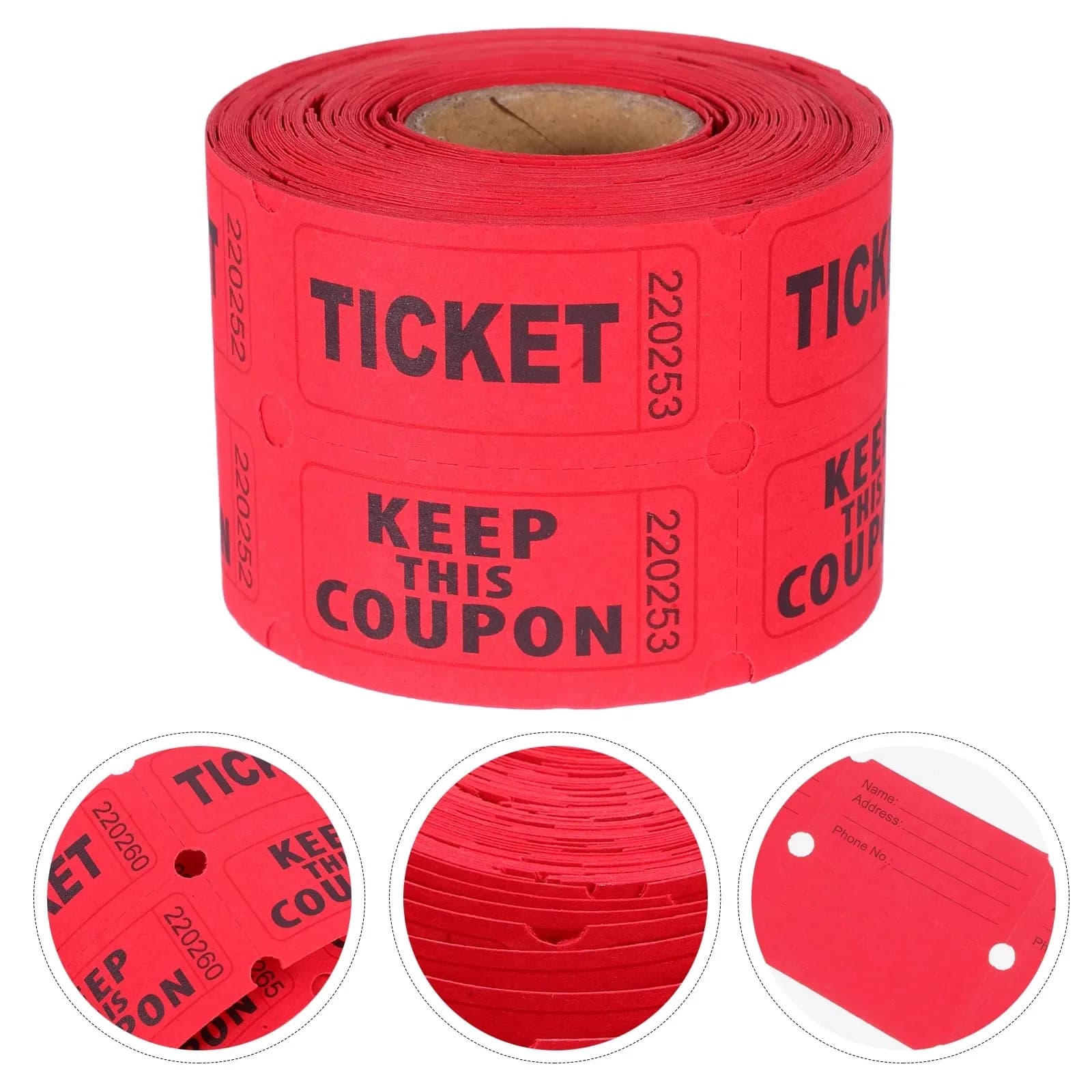 ‌ Ticketes de admisión en forma de lágrima coloridos a granel 500 uds/rollo de cupones para eventos, juego de boletos de sorteo de premio de
