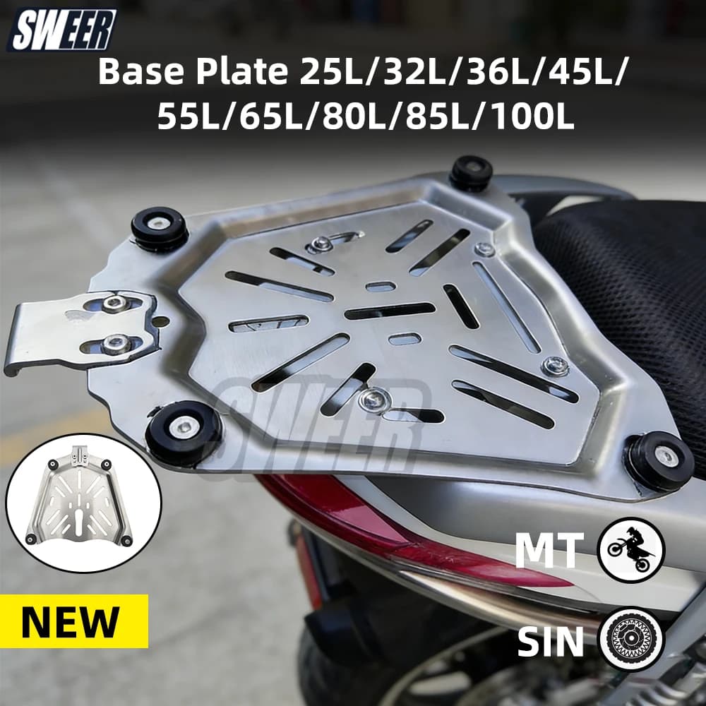 Soporte para Baúl Trasero de Motocicleta de 25/32/36/45/55/65/80/85/100L, Placa de Soporte de Liberación Rápida, Estante de Almacenamiento