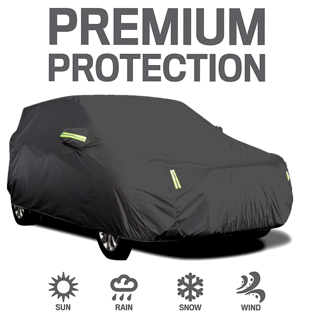 Funda S-XXL para coche Sedán, cubierta completa con tira reflectante, protección solar, a prueba de polvo e impermeable, resistente a los arañazos