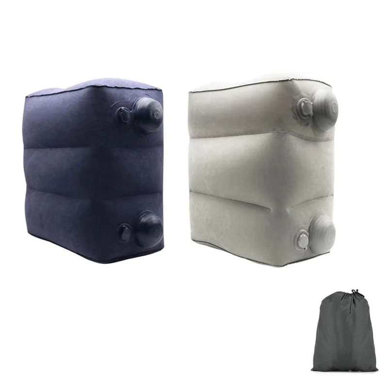 Almohada de viaje inflable, reposapiés para niños, coche, avión, cama para dormir, soporte para piernas, almohada reposapiés ajustable en altura